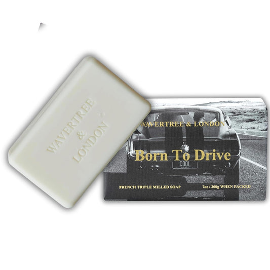 Wavertree & London Born To Drive Scented Natural Soap Bar, 7oz Moisturizing French Triple Milled Soap Bar for Women & Men