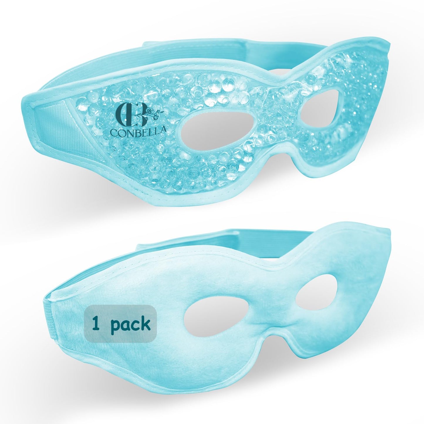 Gel Eye Mask with Eye Holes, Reusable Hot Cold Therapy Cooling Eye Mask for Puffiness/Dark Circles/Eye Bags/Dry Eyes/Headaches/Migraines/Stress Relief, Cold Eye Mask