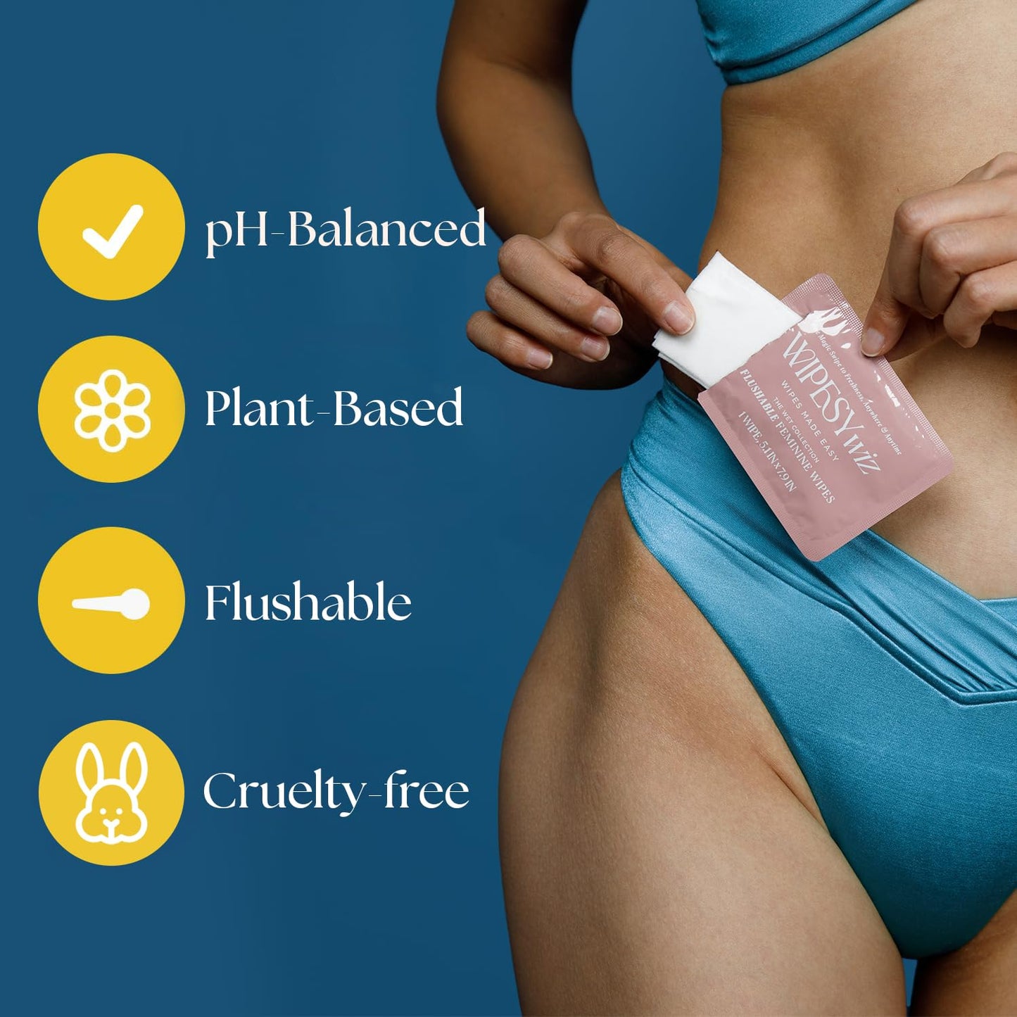 40 Count Flushable Feminine Wipes, Individually Wrapped Intimate Cleansing Wipes for Women | Travel Size For Period and Everyday Hygiene, pH-Balanced, Lightly Scented with Camellia, Chamomile & Aloe