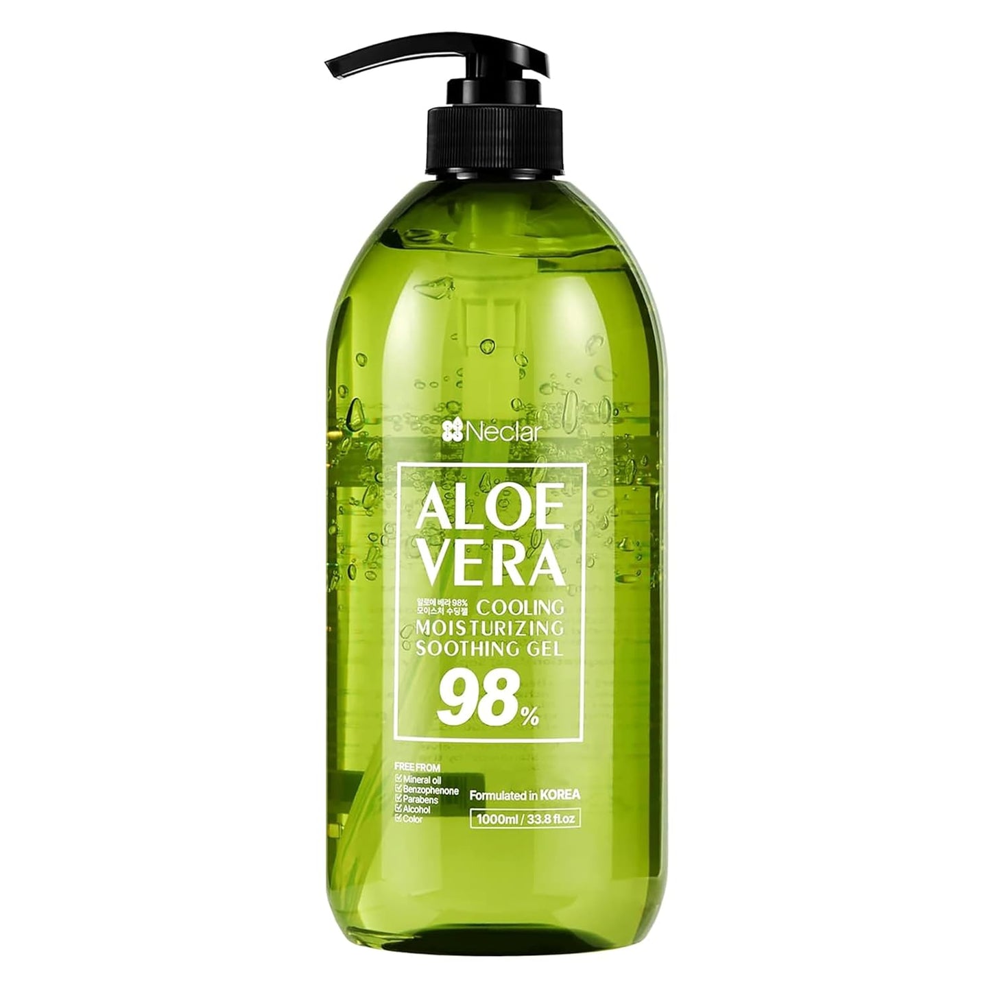 Aloe Vera Gel - for Sunburn Relief - Big 33.8oz / 1000ml - 98% Pure Aloe Vera - For Face, Skin and Hair - After Sun Care lotion - Sun Burn Moisturizer Cream (33.8 Fl oz)