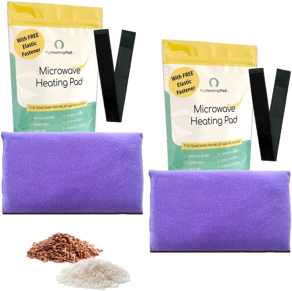 My Heating Pad for a Better Comfort - Moist Microwavable Heating Pads for Joint Pain and Sore Muscles - Microwave Hot Pack Heat Pad for Cramps - Chilled or Heated Pad Therapy Pillow - 2 Packs Purple