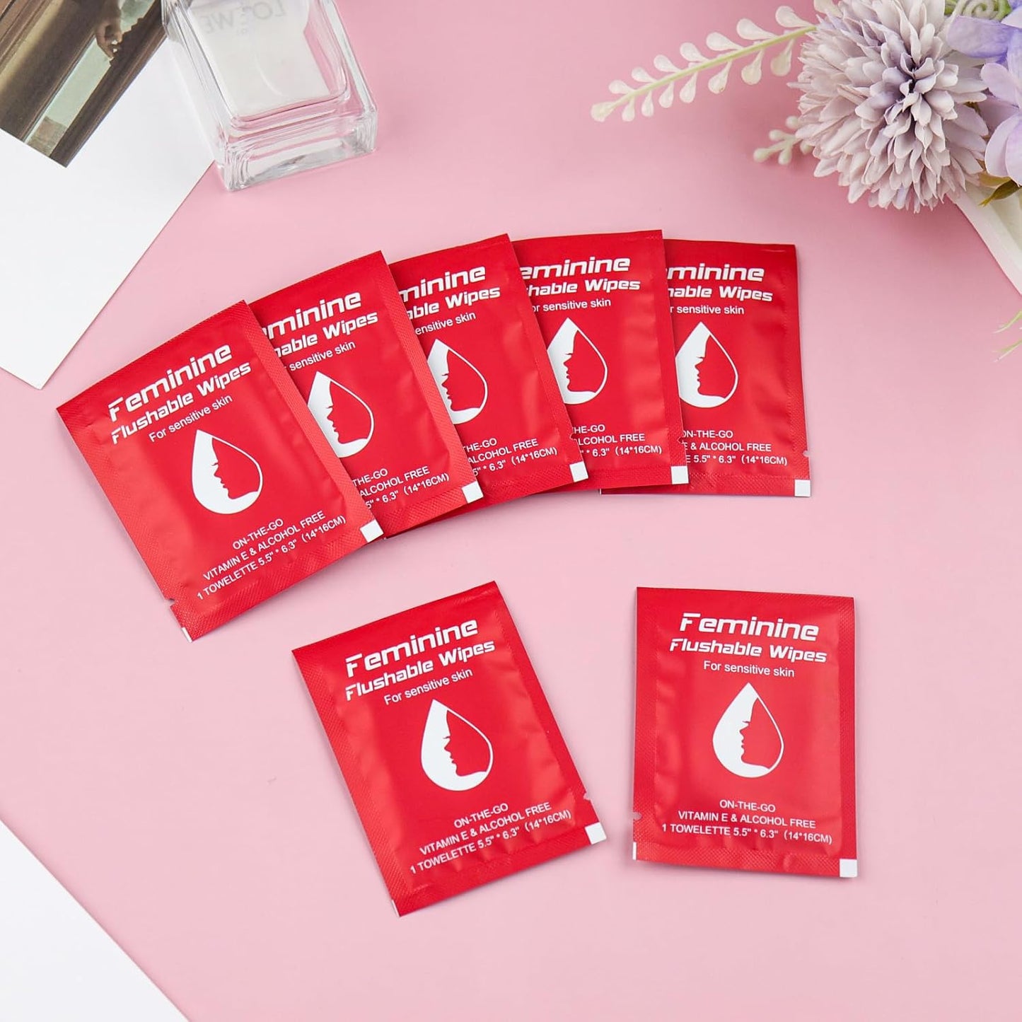 Feminine Wipes Individually Wrapped, Flushable Wipes Travel,Travel Wipes for Women,Feminine Care Wet Wipes Travel Size Vaginal Wipes for Adult, Girl and Homeless200