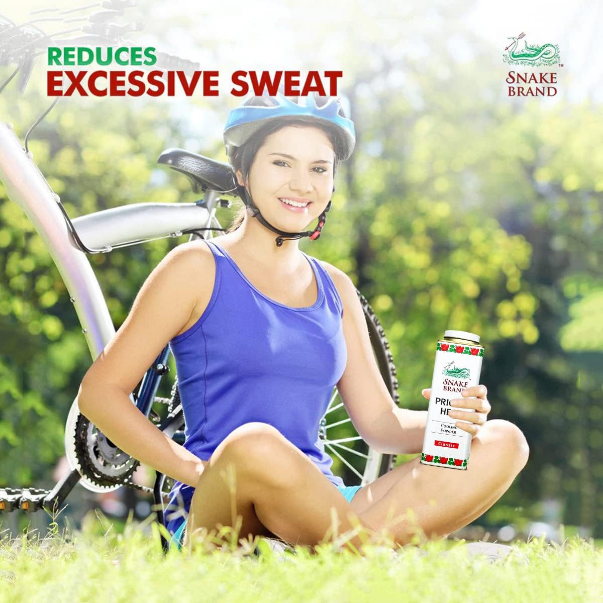 Snake Brand Prickly Heat Cooling Powder for Everyday Use - Anti-Chafing, Heat Rash Relief, Classic Original Scent (9.9 Oz / 280g)