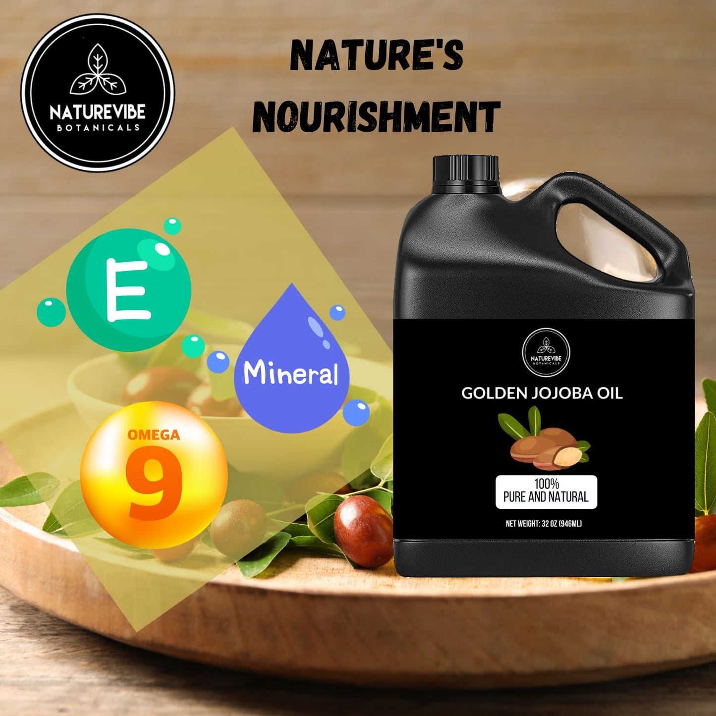 Naturevibe Botanicals Pumpkin Seed Oil 32oz and Golden Jojoba Oil 32oz | Oil Combo