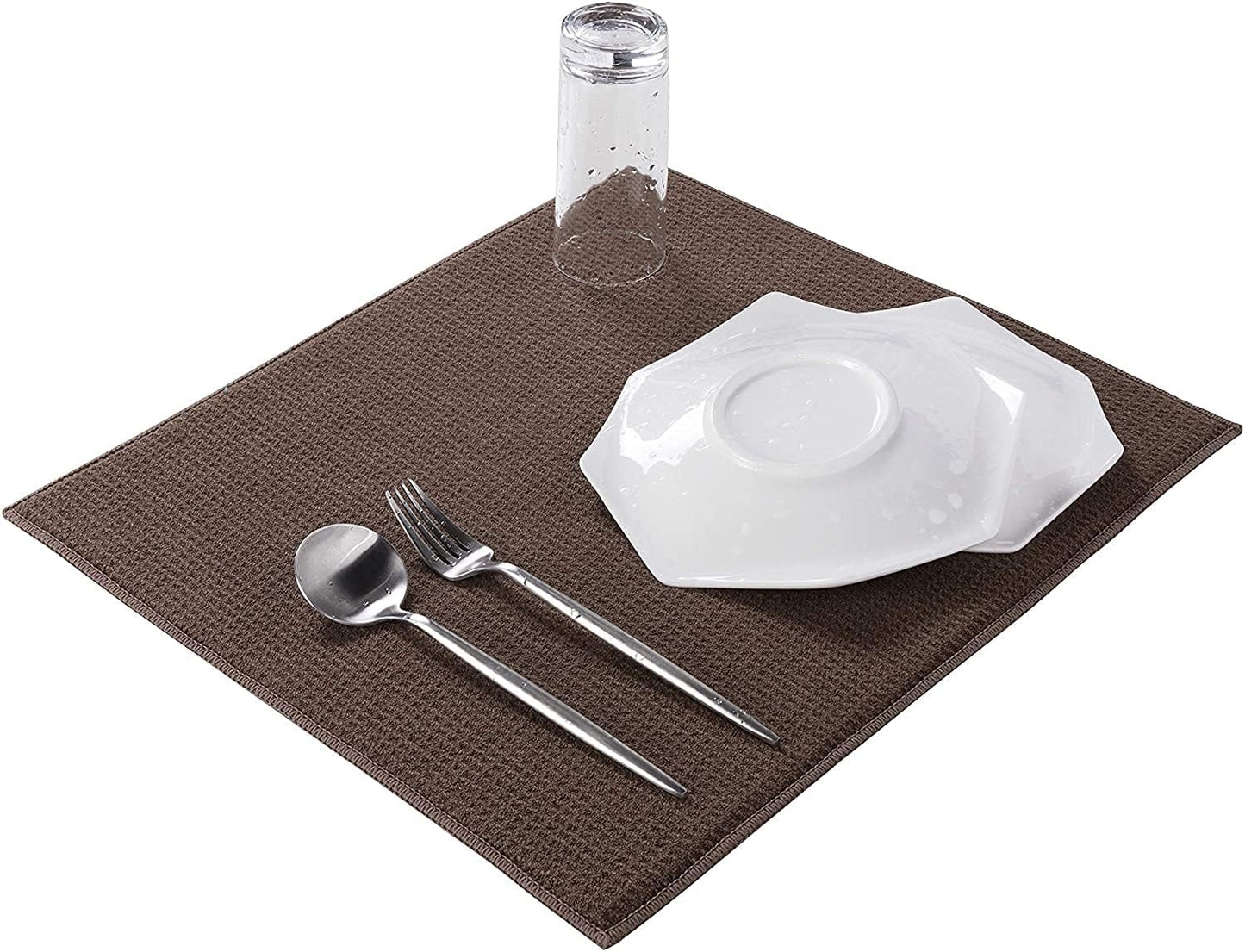 Absorbent, Reversible Microfiber Dish Drying Mat for Kitchen, 18 Inch x 24 Inch