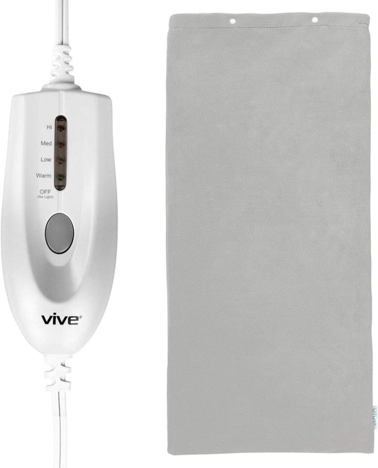 Vive Moist Heating Pad - Electric Heated Warming Hot Wrap for Heat Therapy on Back, Knee, Shoulder, Neck Pain, Period Menstrual Cramps, Cats, Dogs, Pets - Portable, Auto Shut Off (12" x 24")