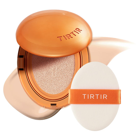 [*Mini Size*] TIRTIR Mask Fit Ai Filter Cushion Foundation | AI-Like Semi-Matte Finish - Up to 72-Hour Medium to Full Coverage Korean BB Cushion Make up Beauty, #19C Petal, 0.15 Fl Oz