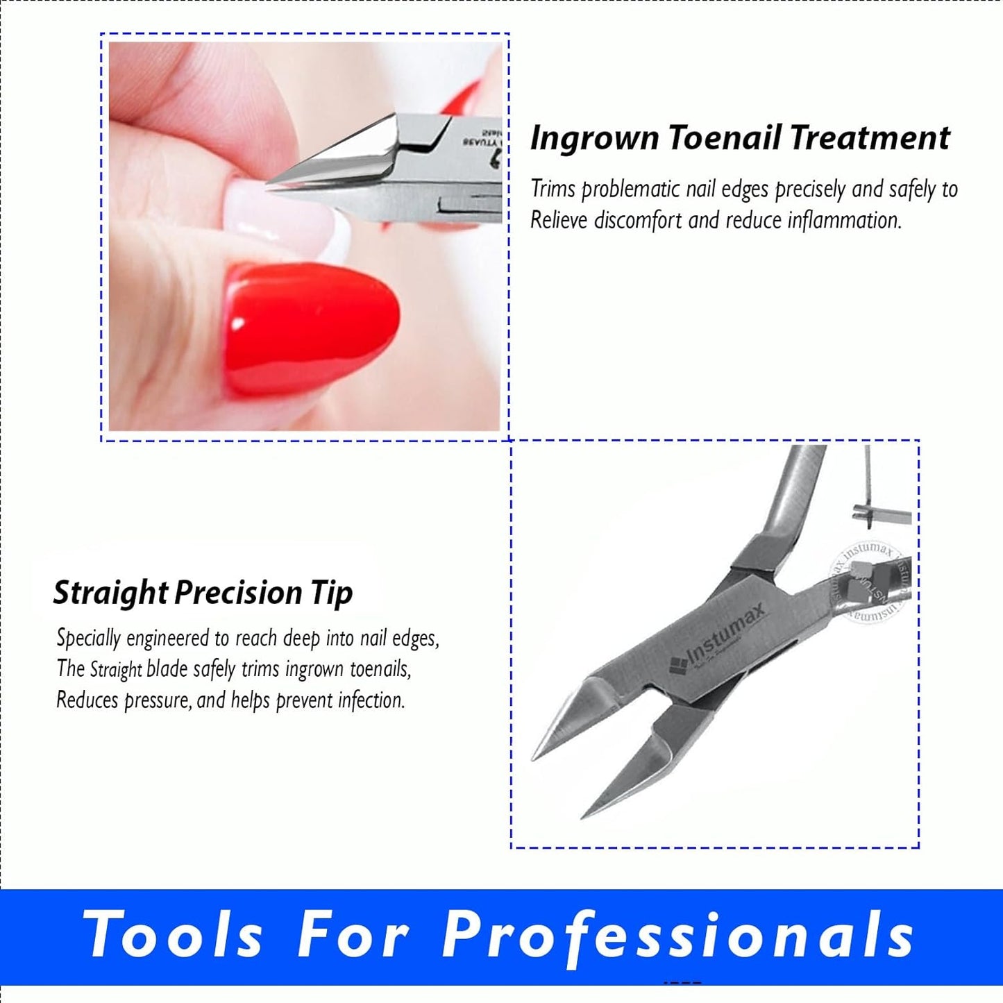 Podiatry Instruments Kit Ingrown Nipper Chiropody Cuticle Cutter Files Scissors Premium Ingrowing Toenail Removal Tool Kit Nail Lifters, and Manicure Care Tools for Nail Correction