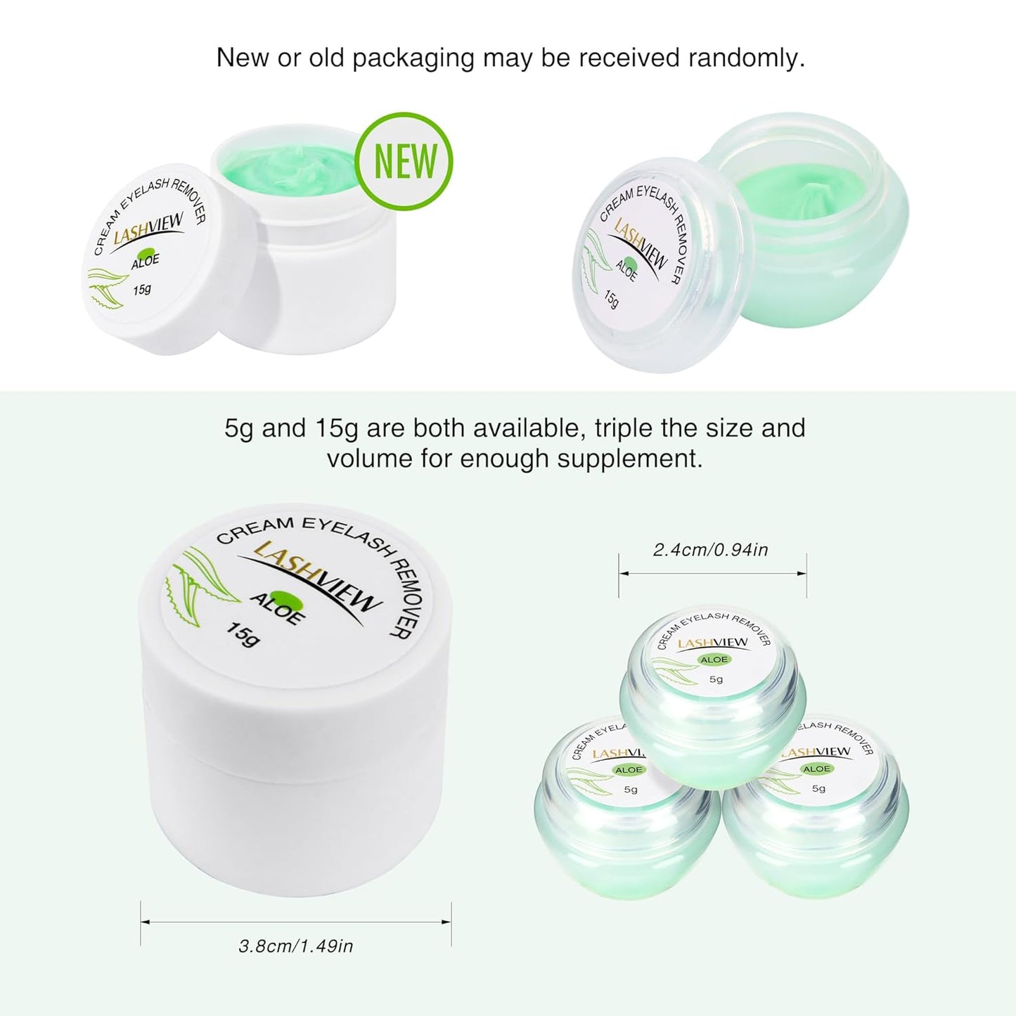LASHVIEW Eyelash Extension Remover Cream, Eyelash Adhesive Remover, Professional Eyelash Extensions Remover for Salon(ALOE 0.51fl.oz/15ml)