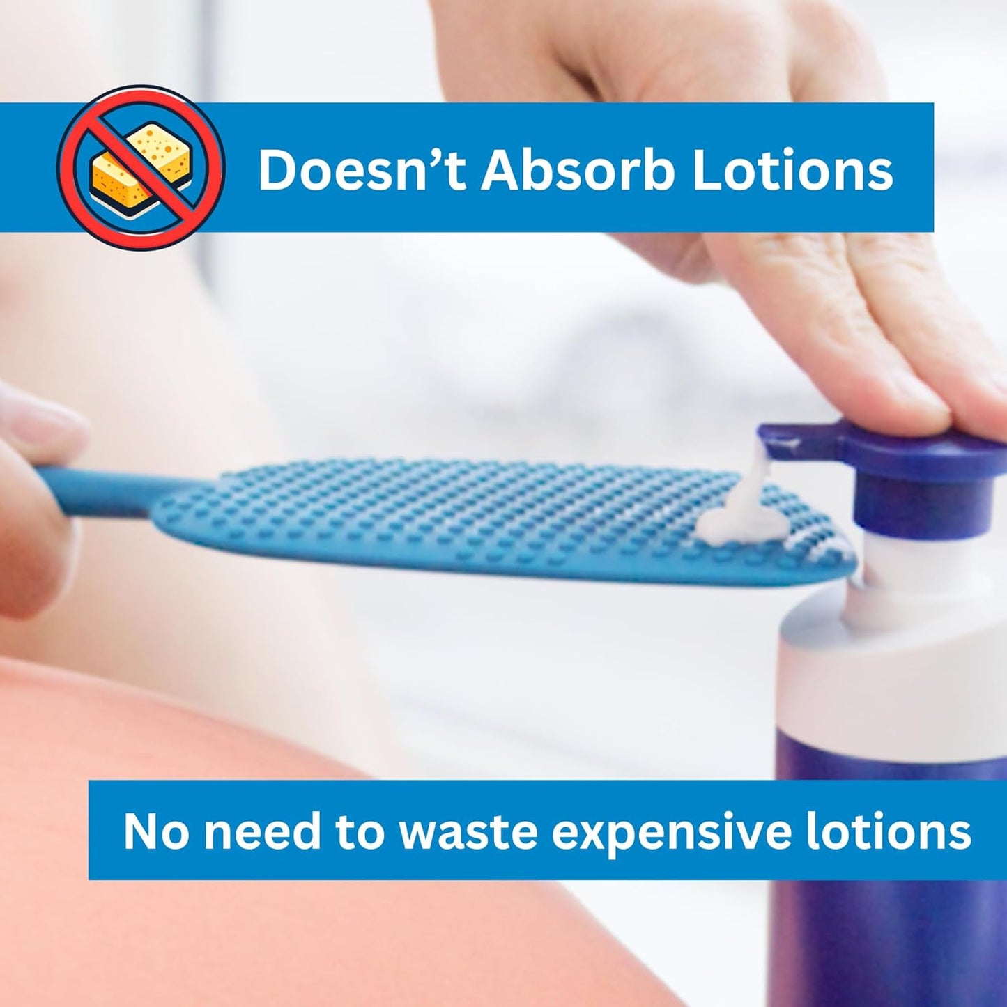 Bendable Lotion Applicator for Back & Body (Microfiber Mitt Included) - Sunscreen, Self Tanner, Medication, Body Lotion Applicator for Back