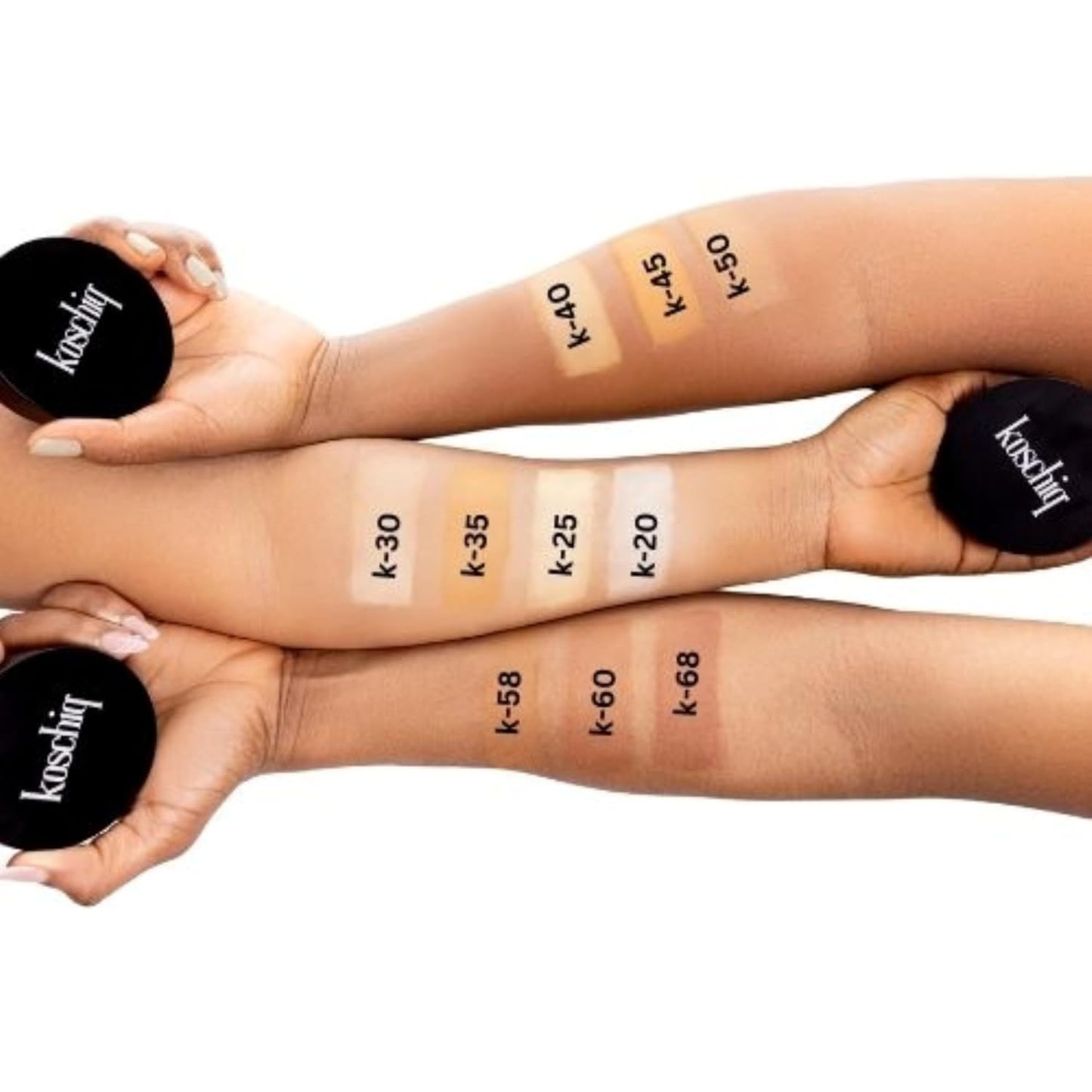 Koschiq Soft Matte Powder + Foundation – 2-in-1 Compact with Oil Control & Blurring Effect | Longwear, Buildable Matte Finish | K-58. Medium deep with warm bronze undertone