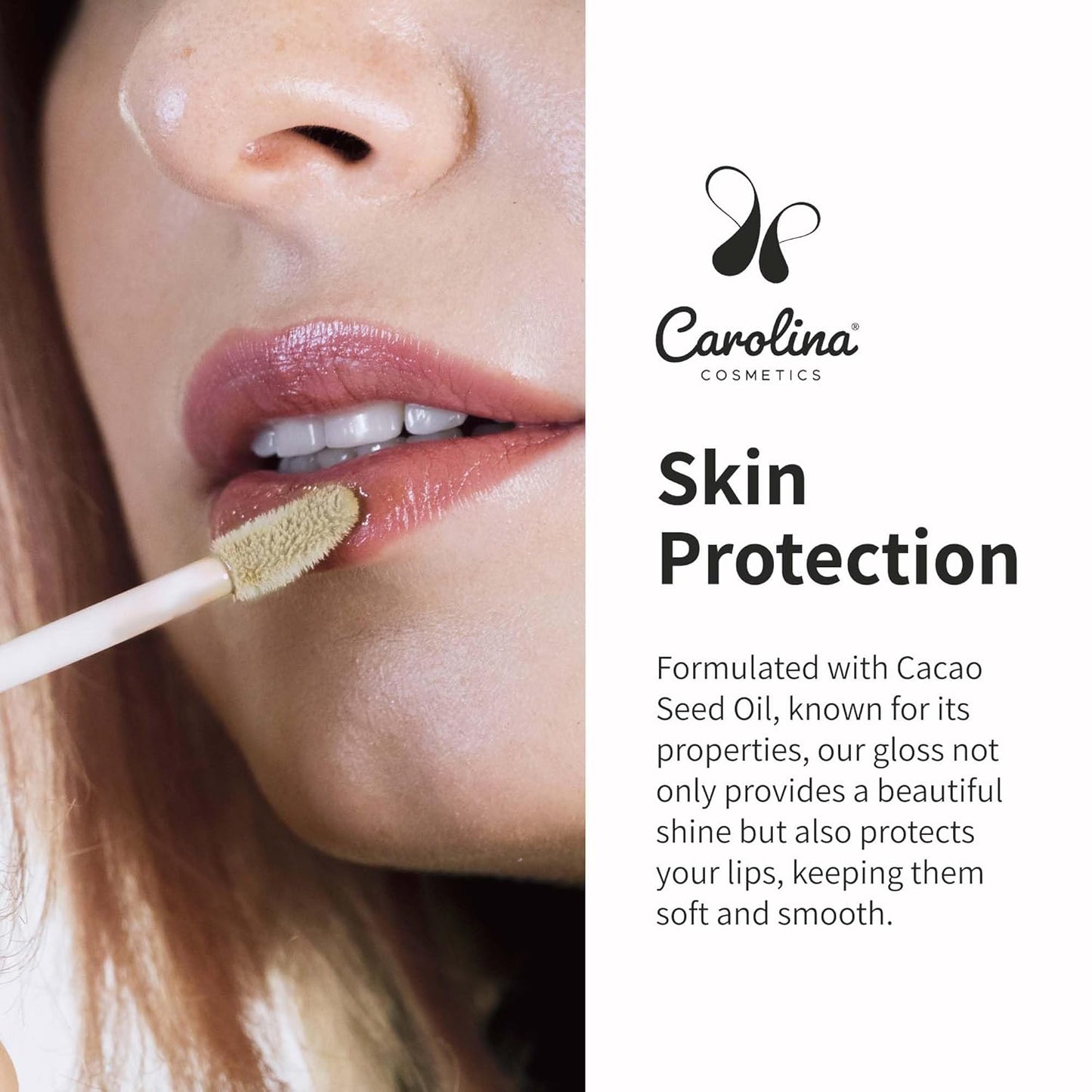 Clear Quartz Lip Gloss with Sunflower Seed Oil - Hydrating, Vegan, Non-Sticky - With Cacao & Grape Seed Oils - 5g/0.18oz