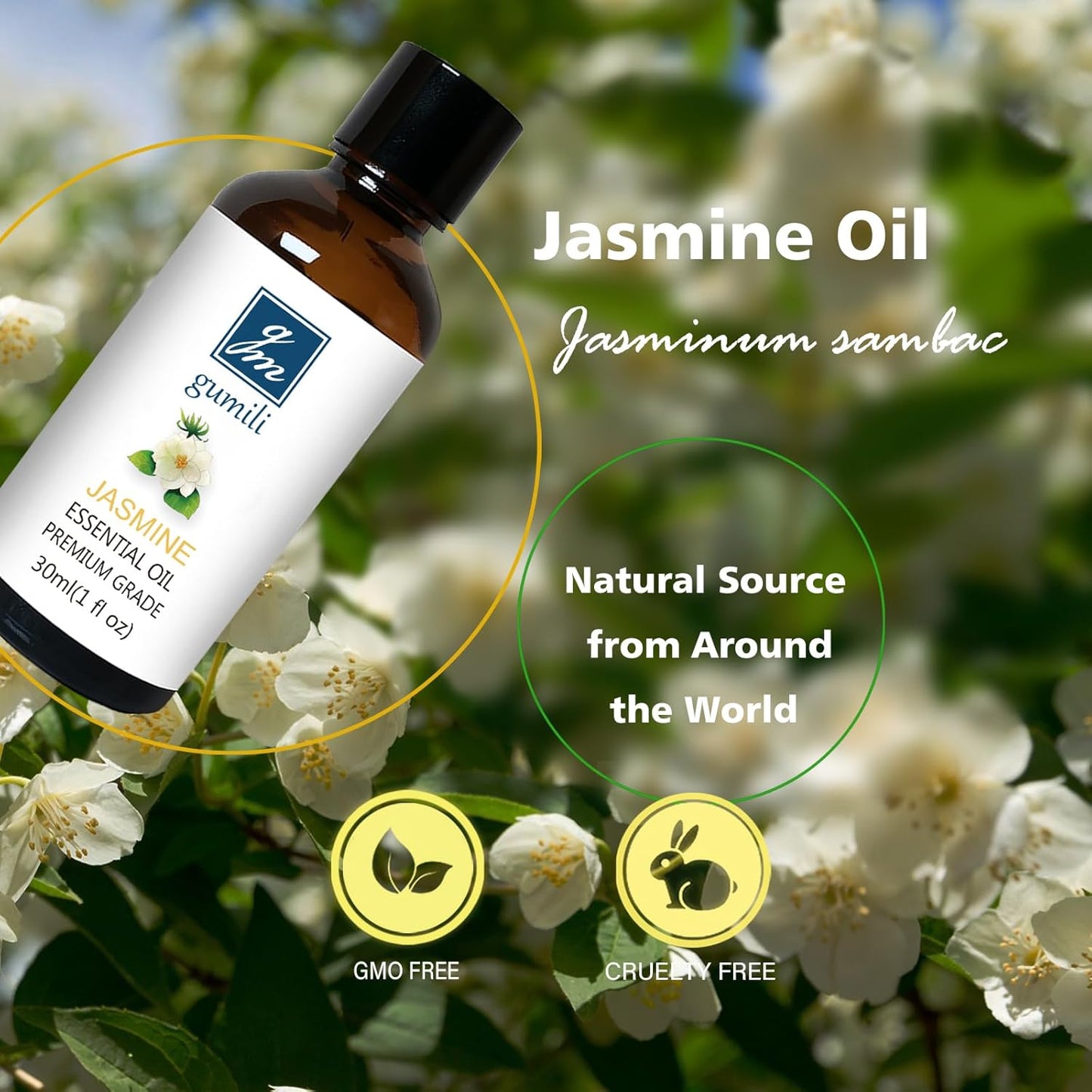 Jasmine Essential Oil, Fragrance Oil Scent Oils for Soap, Dryer Balls, Diffusers, Laundry, Bath Salts - 1 oz/30ml