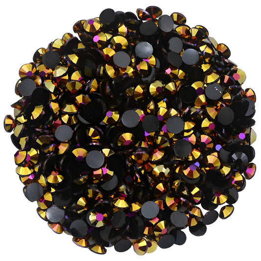 720 Pcs SS30 6mm Flatback Rhinestones for Nails Art Crafts Glitter Round Shine Gems AB Crystals DIY Clothes Shoes （Black-Bottom RoseRed AB）