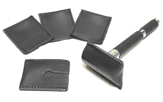 G.B.S Leather Double Edge Safety Razor Head Protective Sheath, Travel Cover, Pack of 5