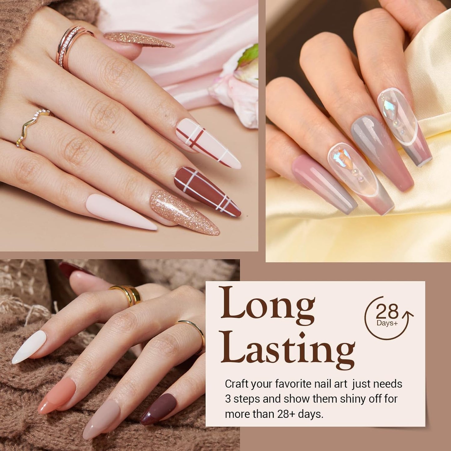 AZUREBEAUTY Dip Powder Nail Kit Classic Brown Nude Collection Glitter Fall 20 Colors Neutral Chocolate Skin Tone Dip Liquid Set with Base/Top Coat Activator French Art Manicure Salon Home