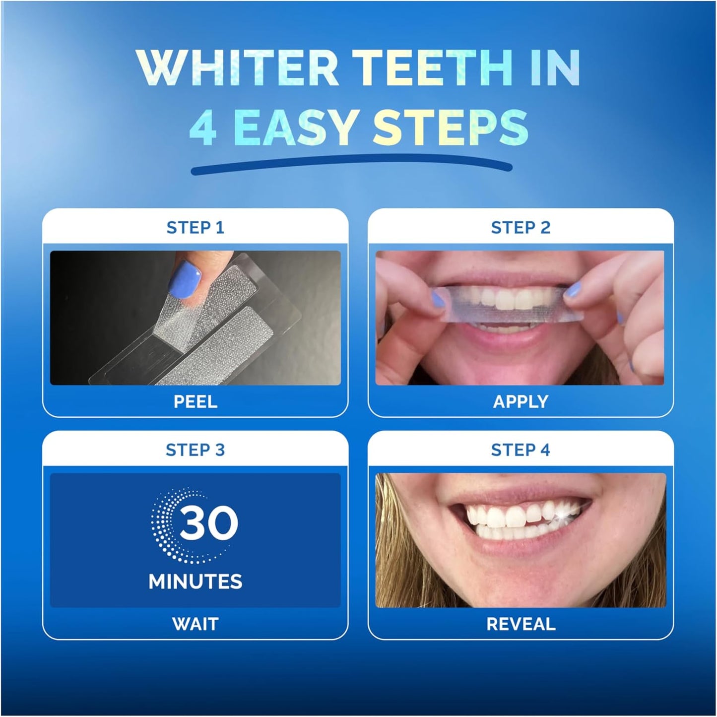 Whitening Strips for Sensitive Teeth – Enamel Safe, Peroxide-Free Coconut Teeth Whitening Strips with Natural Enzymes – Gentle White Stips for Sensitive Gums (28 Count (Pack of 1), Mint)