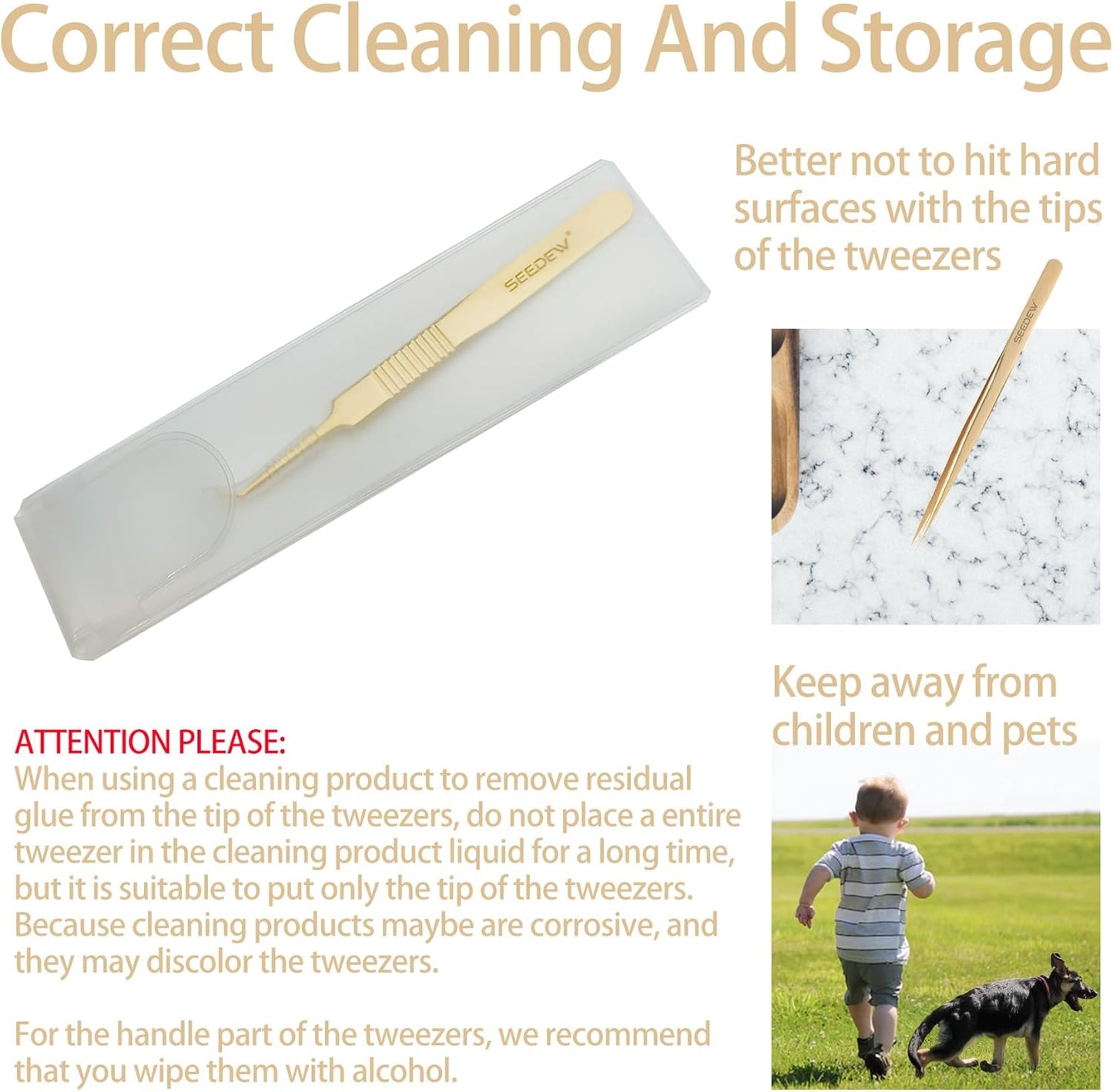 Golden Stainless Steel 45 Degree Angled Volume Tweezer, 1 Pc, T05 Fiber Tip, Precision Eyelash Extension Tool for Lash Tech & Artist