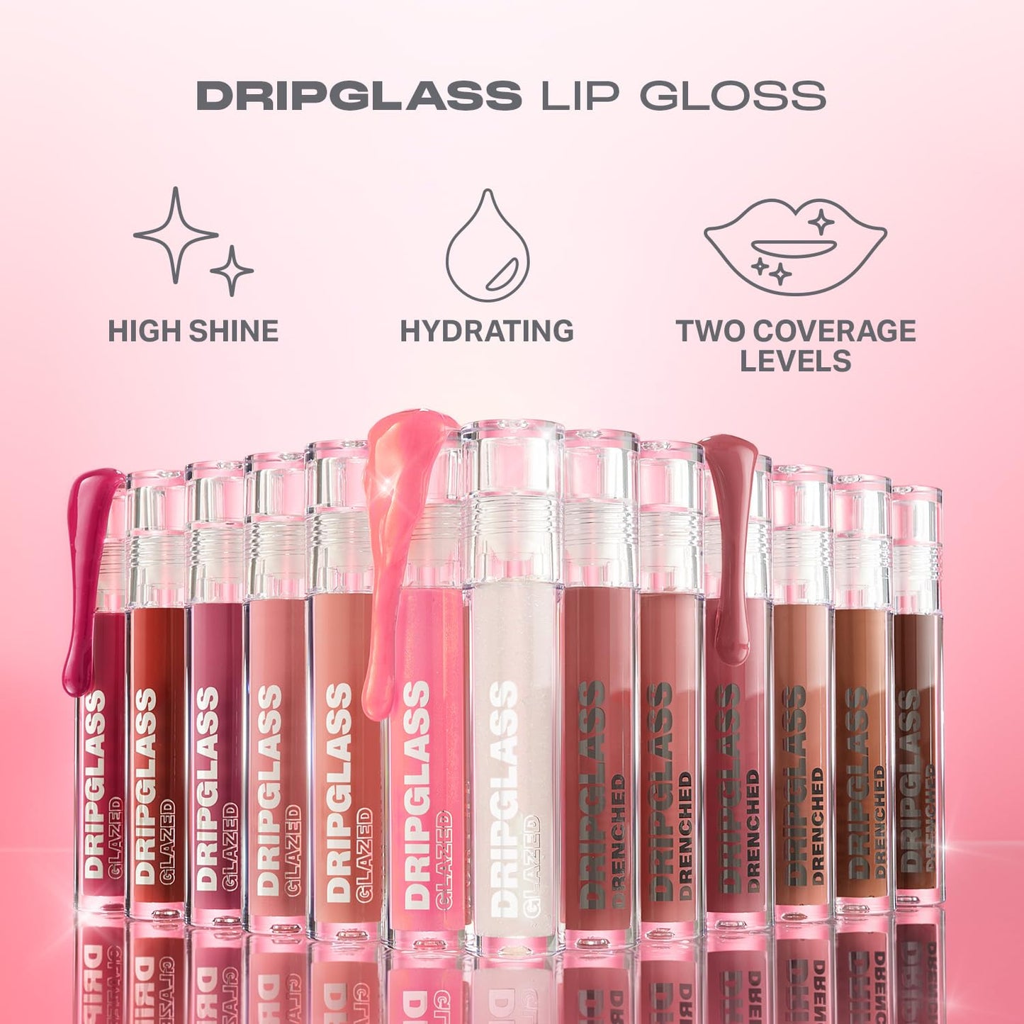 MORPHE Dripglass High Shine Lip Gloss - Glazed, Semi-Sheer & Nourishing Lip Makeup - Buildable Formula Infused with Plant-Derived Squalane & Vitamin E - Shatterproof Mauve (0.13 oz)