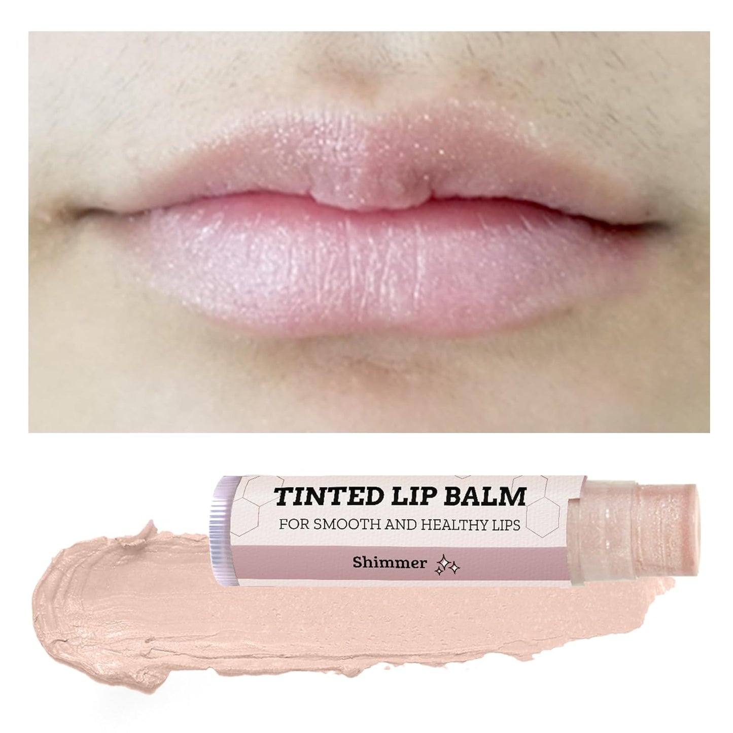 Earth's Daughter Tinted Lip Balm Shimmer 4 Pack, Beeswax, Coconut Oil, Cocoa Butter, Vitamin E, Moisturize and Beautify, Paraben Free