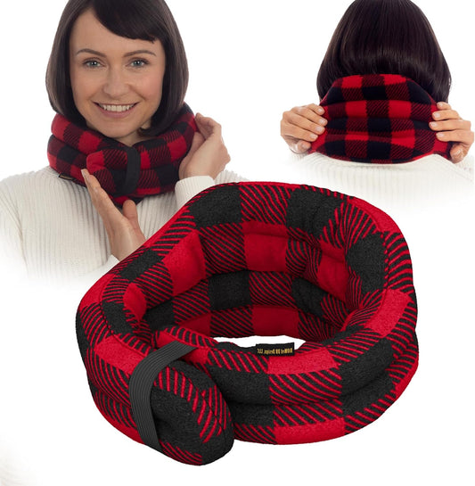 SunnyBay Microwave Heating Pad, Microwavable Heated Neck and Shoulder Wrap, Moist and Weighted Hands-Free Beanbag Pack with Wide Neck Coverage, 2.5 lbs, 26 Inches Long-Length, Made in USA, Buffalo