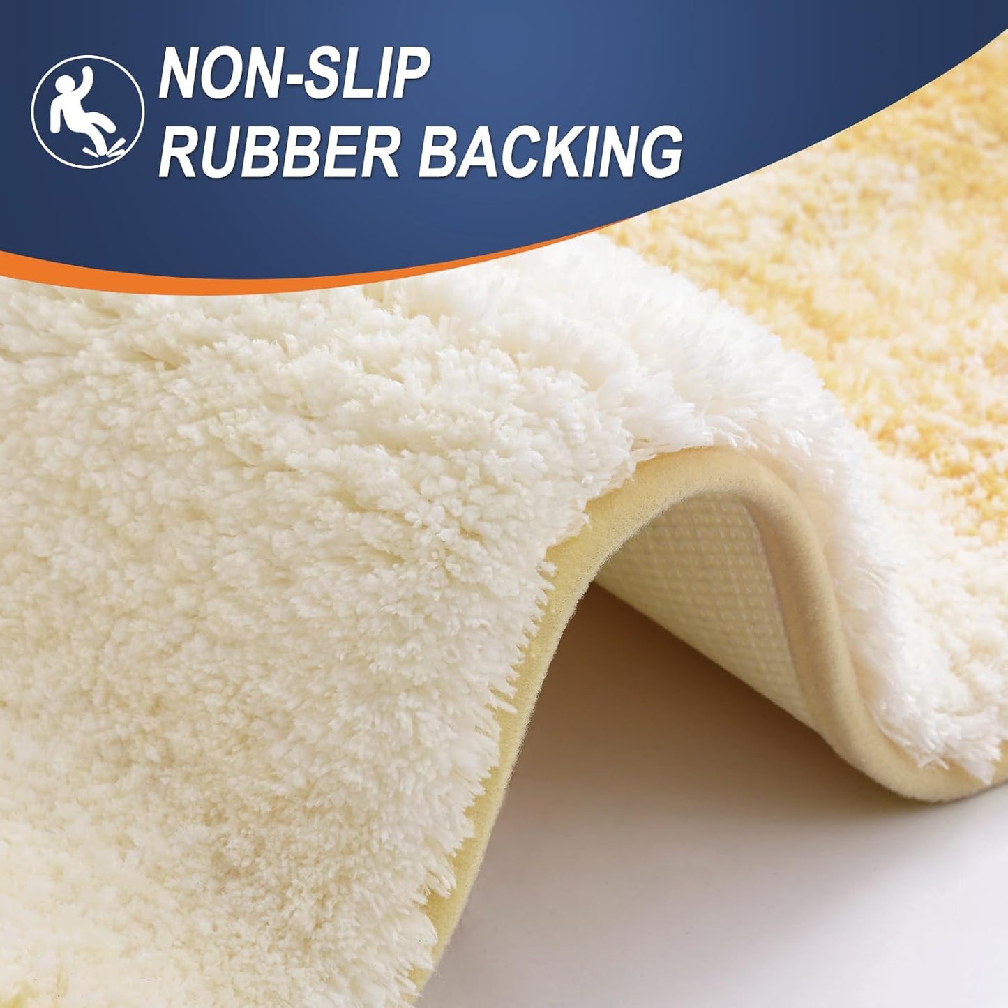 OLANLY Bathroom Rugs Mat 30x20, Extra Soft Absorbent Microfiber Bath Rugs, Rubber Backing, Quick Dry, Washable Bath Mats for Bathroom Floor, Tub and Shower, Home Decor Accessories, Light Yellow