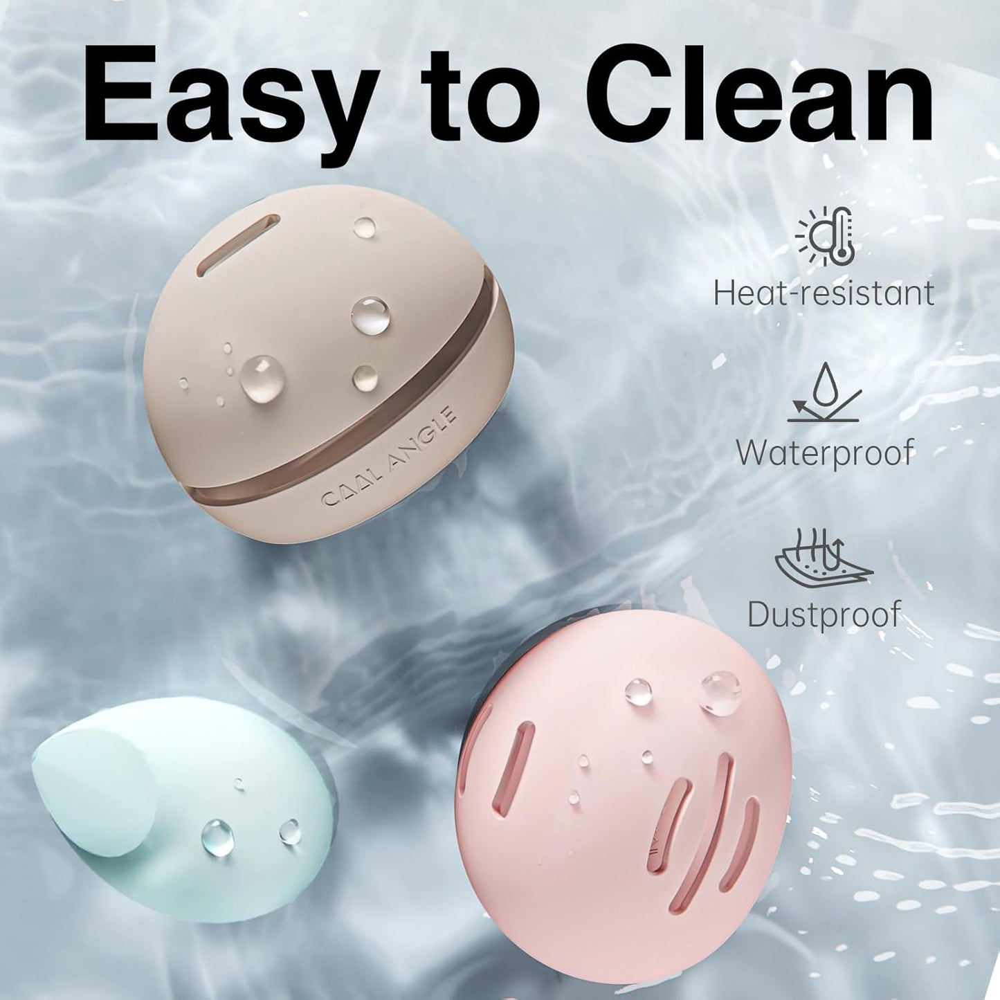 2Pcs Makeup Sponge Holder Silicone Beauty Sponge Holder Makeup Blender Case for Travel 2 in 1 Stand Storage For Quick Drying Khaki+White