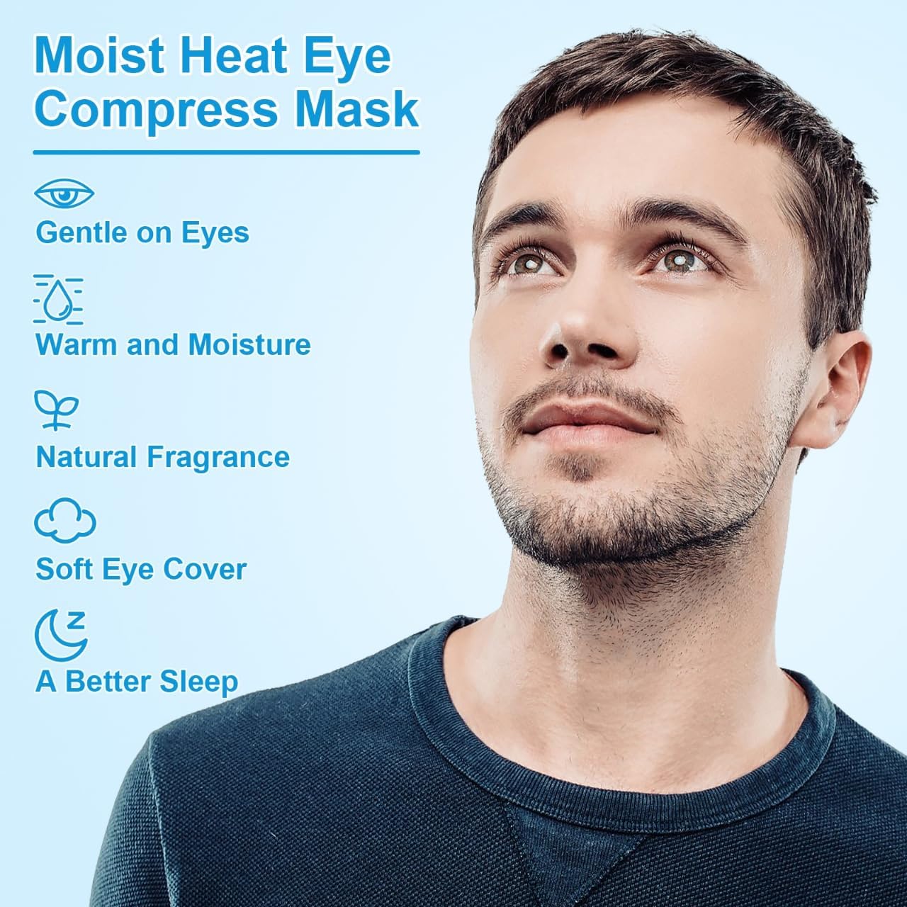 Weighted Eye Mask for Sleeping, Soft Heated Eye Mask, Moist Heat Warm Compress for Eyes, Natural Flaxseeds Microwave Reusable Sleep Mask, Must Haves for Women Spa, Home, Office (Black)