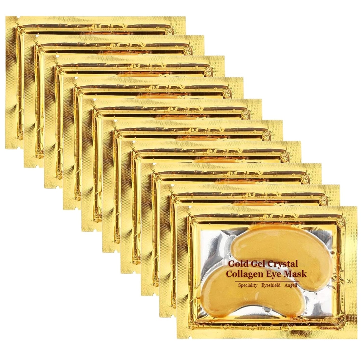 Permotary 30 Pairs 24K Gold Gel Crystal Collagen Eye Pads,Under Eye Mask for Moisturizing,Fine Lines,Dark Circles& Puffy Eyes Under Eye Patches,Gold