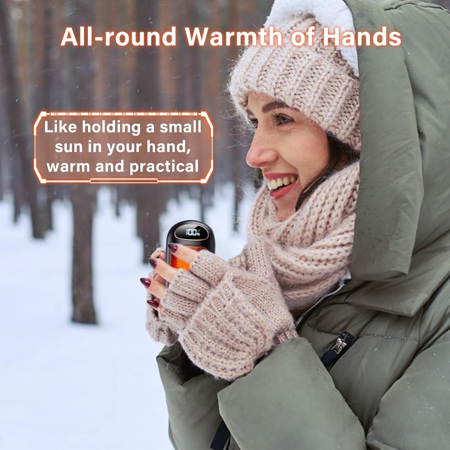 Hand Warmers Rechargeable - Electric Hand Warmer Reusable 2 Pack, LED Display, 20Hrs Warmth, 4 Levels Heat, Portable Charging Magnetic Pocket Heater for Men, Women, Raynauds, Hunting, Golf
