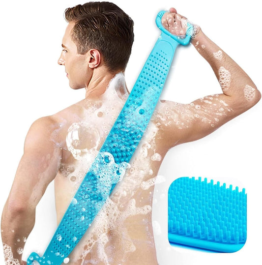 Inmorven Exfoliating Back Scrubber for Shower with Handles, 30 Inch Double-Sided Back Exfoliator Body Scrub Towel, Exfoliating Washcloth Bath Tool for use in Shower, to Clean Skin for Men & Women