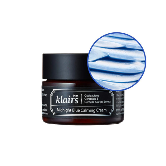 DearKlairs Midnight Blue Calming Cream – Soothing Face Moisturizer for Oily & Sensitive Skin, Redness Relief & Hydrating, Lightweight Texture, 1.01 Fl Oz