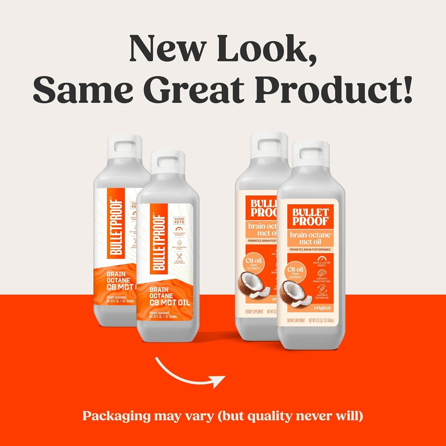 Bulletproof Brain Octane C8 MCT Oil, 32 Ounces (Pack of 2), Keto Supplement for Sustained Energy and Craving Support