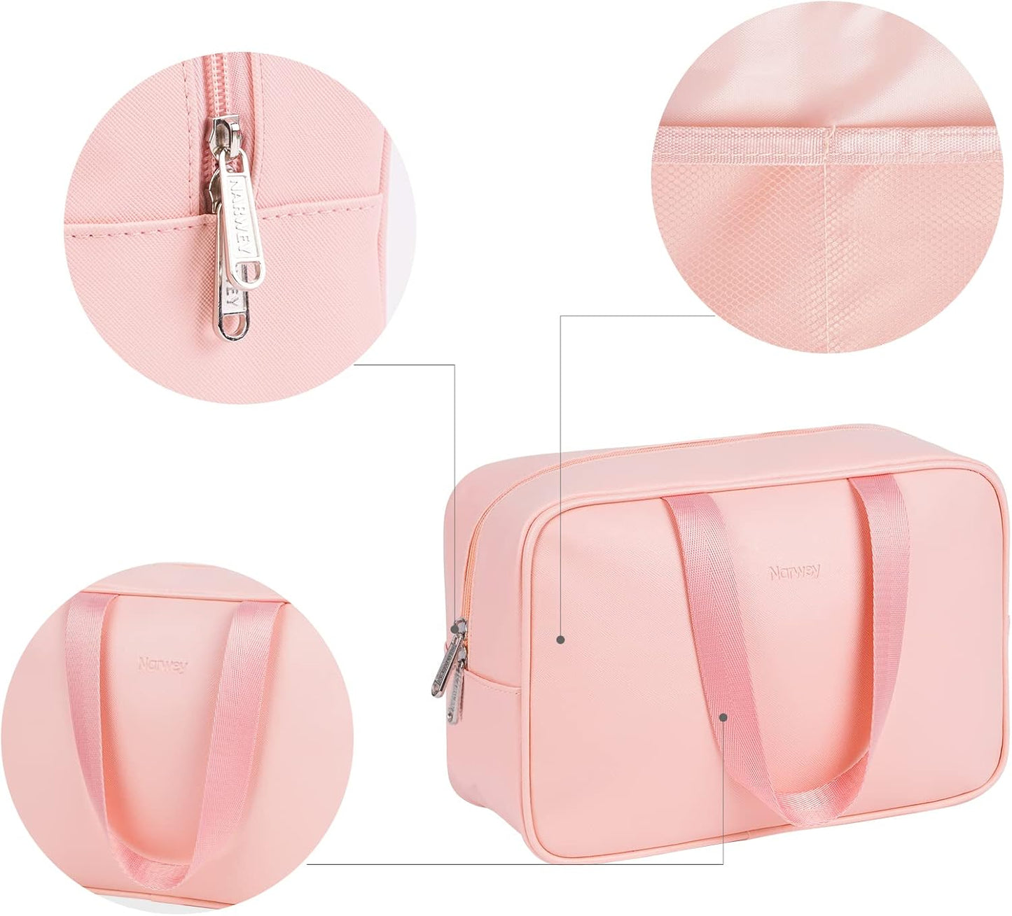 Full Size Toiletry Bag Women Large Cosmetic Bag Travel Makeup Bag Organizer Medicine Bag for Toiletries Essentials Accessories (Large, Pink)