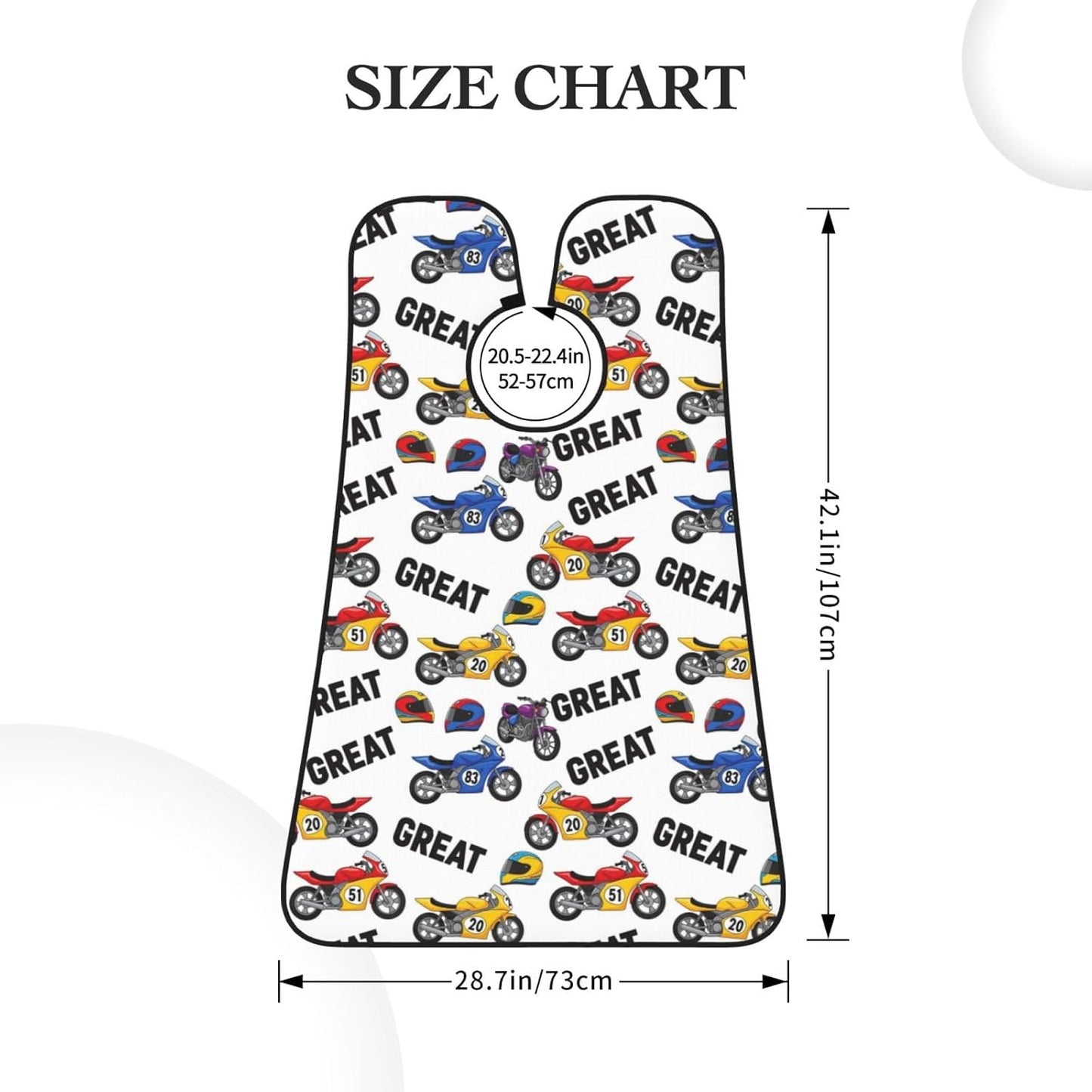 Beard Bib with 3 Suction Cups, Non-Stick Waterproof Hair Catcher Apron, Men's Shaving Essential for Grooming, Vintage Motorcycle Racing Dirt Bike Shave Bib