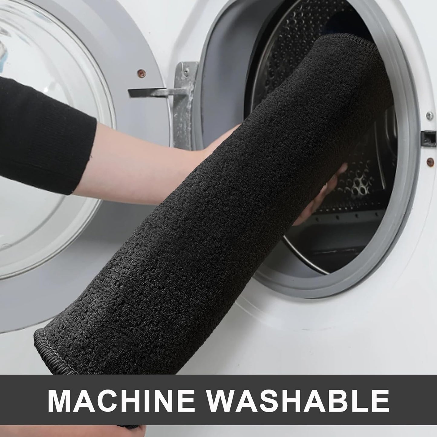 Bath Mat-Non-Slip Bathroom Floor Mats-Absorbent Quick Dry Low Pile Bathroom Rugs Fit Under Door-Bath Rug for Sink,Bathtub,Shower Room,24"×36",Black