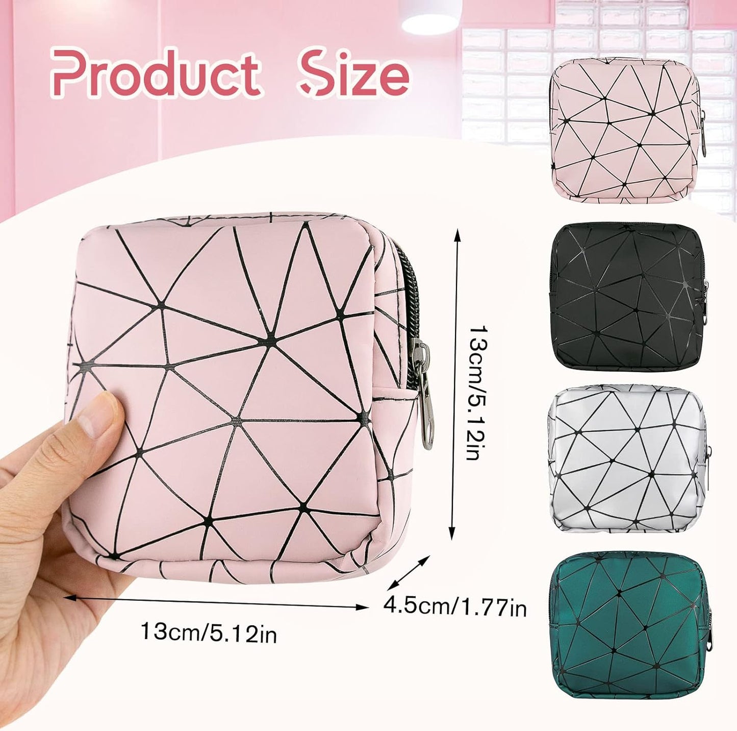Sanitary Napkin Storage Bags 4 Pcs Menstrual Cup Pouches Nursing Pad Holder Tampon Bags Portable Period Kit Bag Feminine Product Pouch for Girls for Pads and Tampons with Zipper