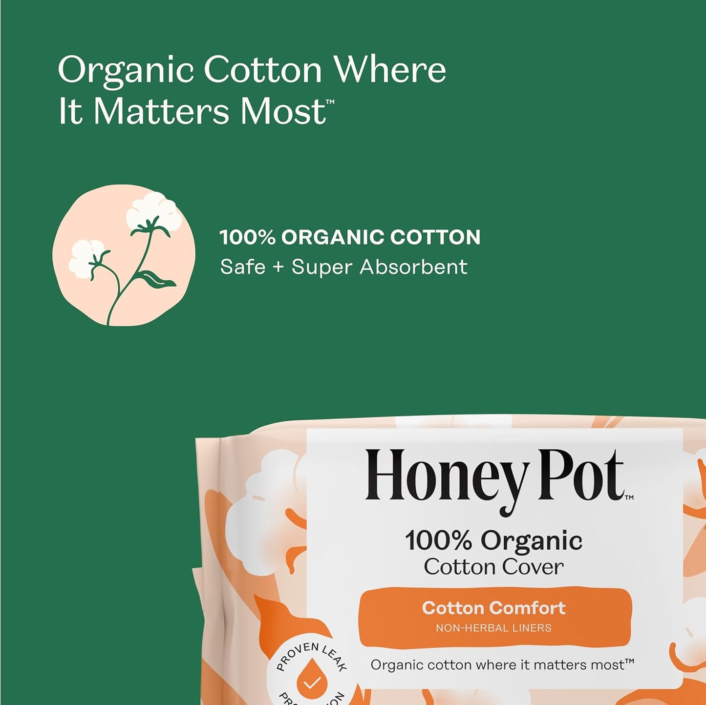 The Honey Pot Company - 120ct - Non-Herbal Everyday Panty Liners for Women - Organic Cotton Cover & Ultra-Absorbent Pulp Core - Sanitary Pads - Feminine Care