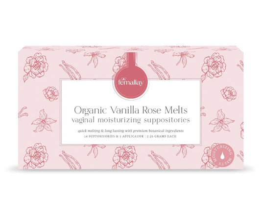Femallay Organic Vaginal Moisturizing Suppositories – Rose – 100% Natural Relief for Dryness, Odor & Daily Feminine Discomfort – 14 Count + Applicator