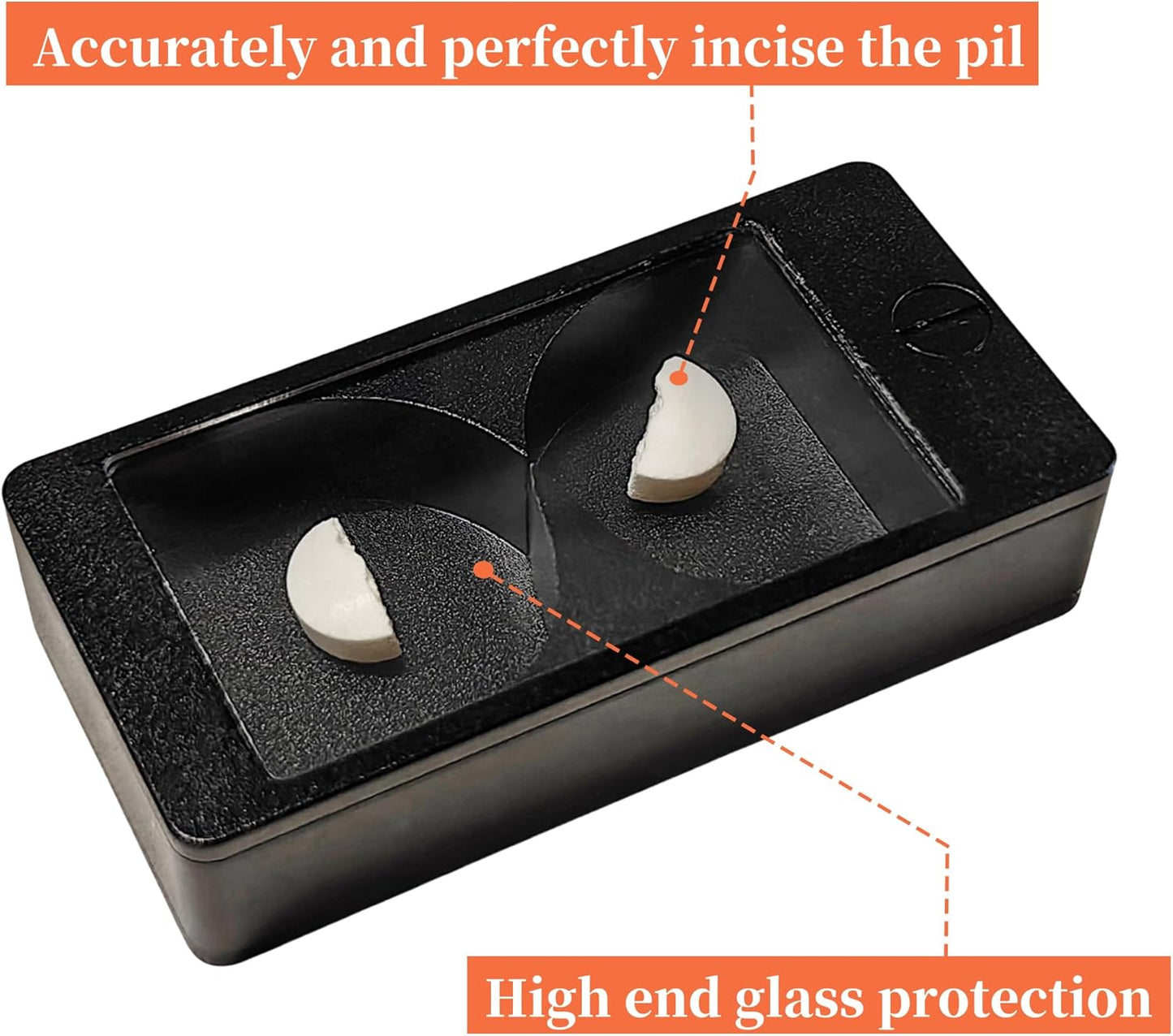 Professional Pill Cutter and Splitter - Precision Aluminum Slicer for Small Large and Tiny Tablets Best Cortador for Accurate Medicine and Vitamin Dosing Ideal Tablet Splitters for Pastillas (Black)