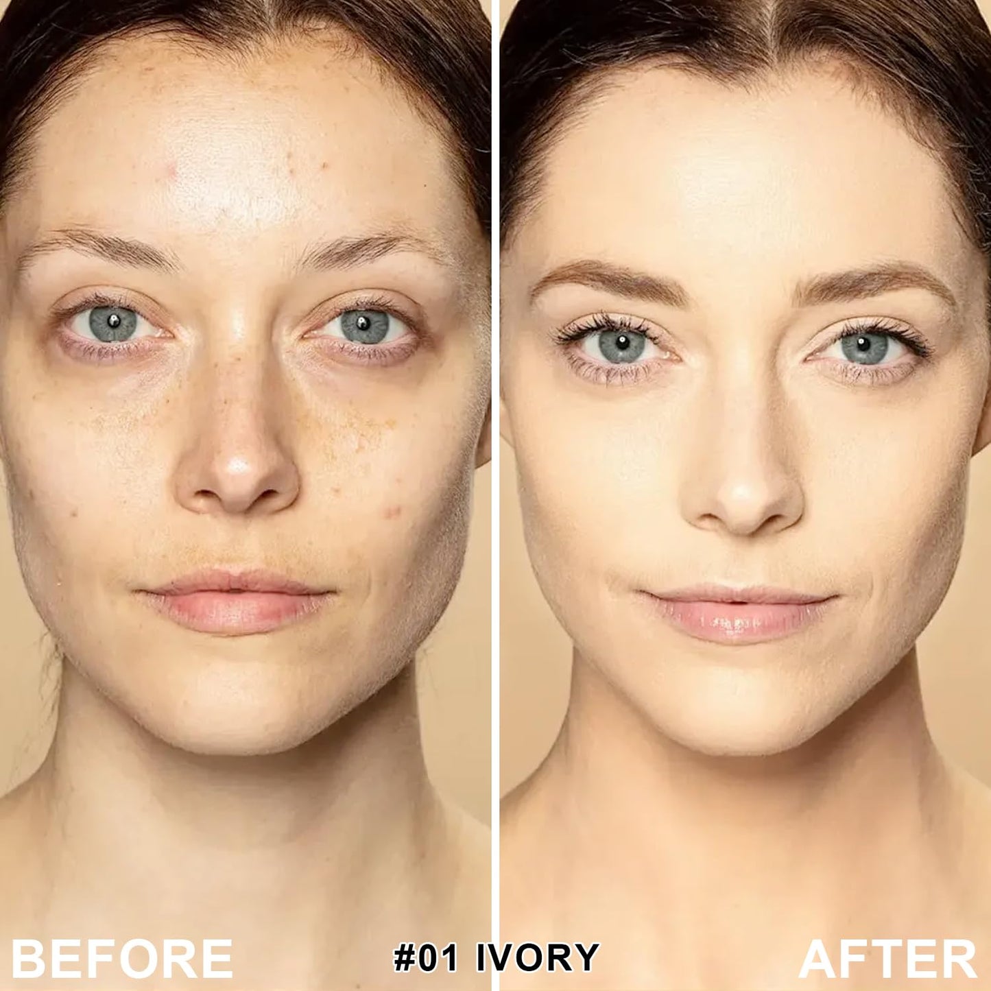 Mushroom Head Air Cushion CC Cream Foundation - Moisturizing Concealer for Even Skin Tone - Makeup Base Primer (#01 Ivory White)