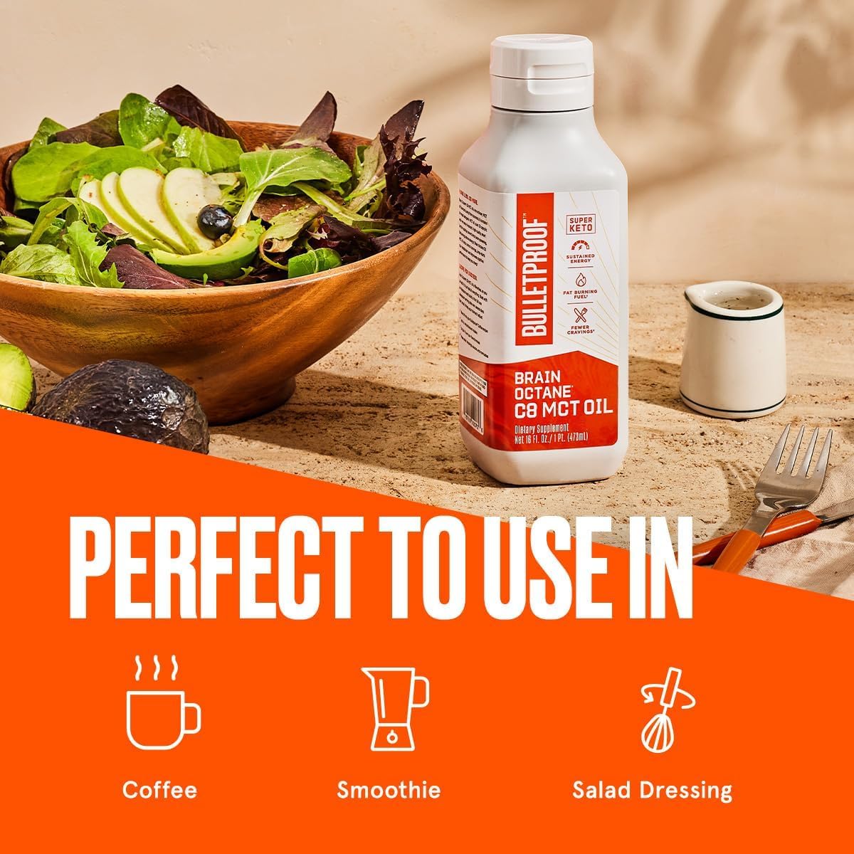 Bulletproof Brain Octane C8 MCT Oil, 16 Ounces (Pack of 3), Keto Supplements for Sustained Energy and Craving Support