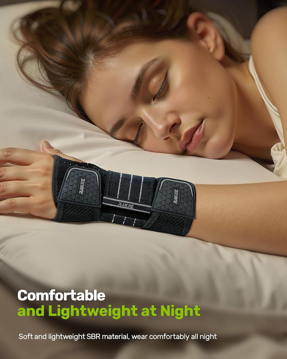 Carpal Tunnel Wrist Brace, Adjustable Night Wrist Support with 3 Metal Splints, Hand Brace for Men Women No Pressure on Thumb, Splint Stabilizer for Work, Gray Right Hand, Size L