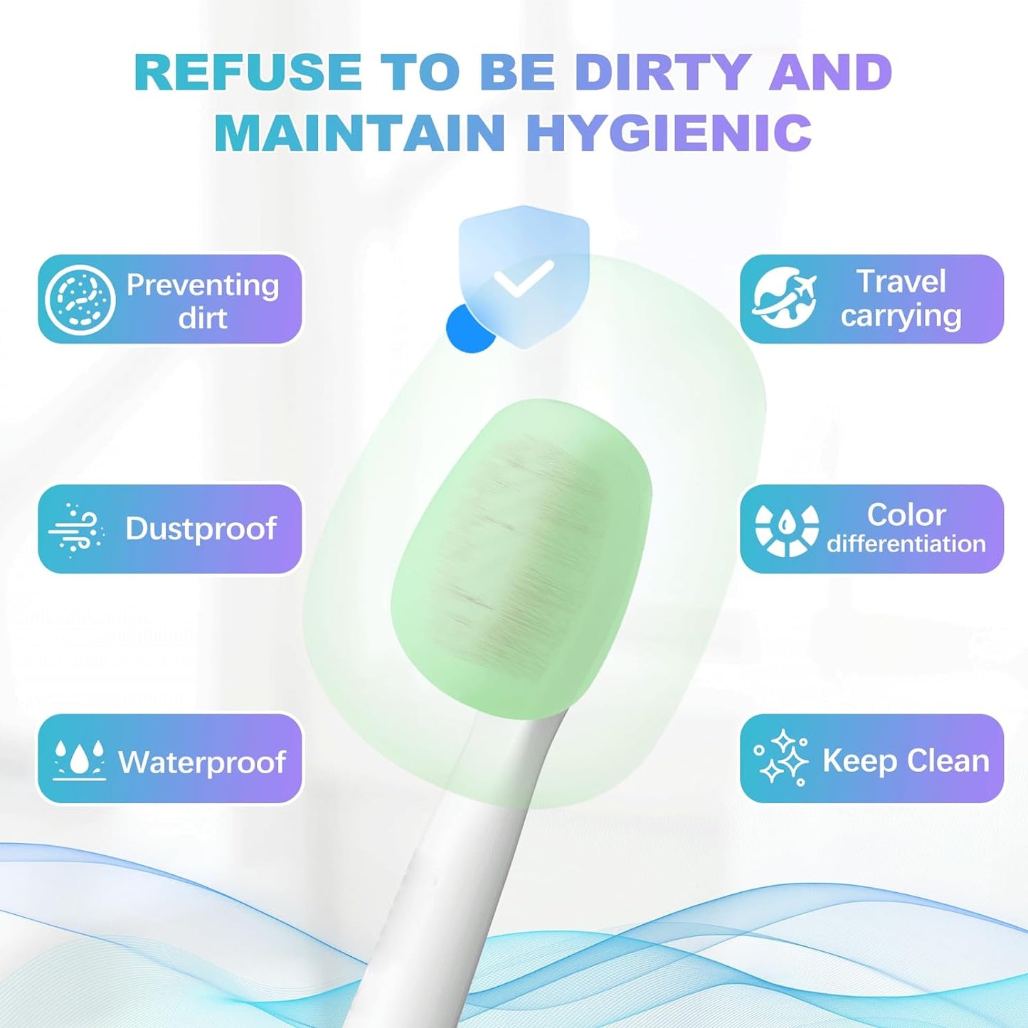 6 Packs Silicone Toothbrush Covers, Caps for Electric & Manual Toothbrush Heads