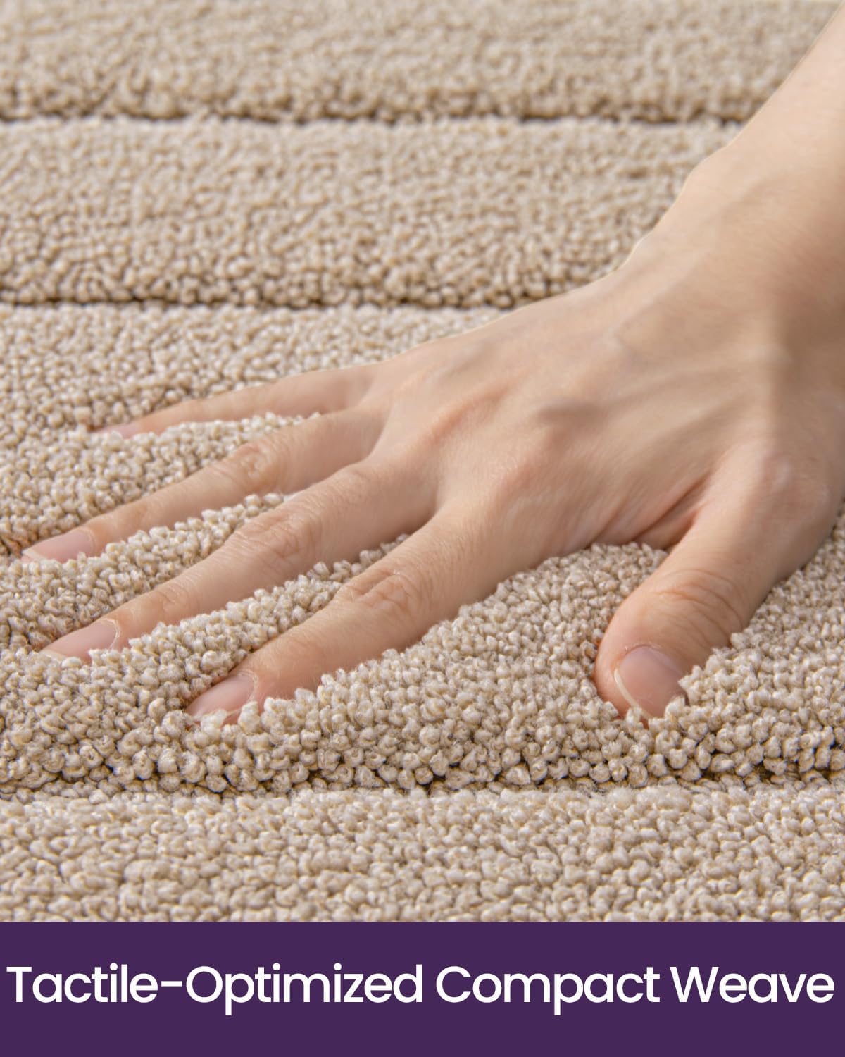 DEXI Bathroom Rug 60x24, Non Slip Washable Bath Mat Runner for Shower Floor, Extra Long Absorbent Soft Bathmat with Rubber Backing, Quick Dry Microfiber Carpet, Beige