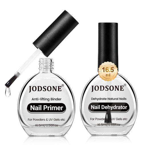 JODSONE 2Pcs 16.5ml Nail Dehydrate And Nail Primer For U V Gels Superior Bonding Professional Salons Set DIY Art Design Long Lasting Gift