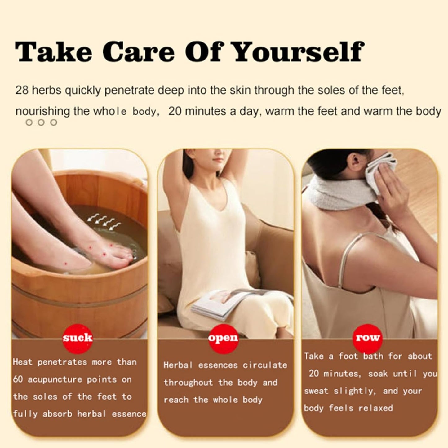 30 Pack Herbal Foot Soak Bags -Natural Ginger Mugwort Foot Detox Soak ,Body care herbal package Soothes Tired ,Chinese Herbal Foot Bath Spa Gift for Men & Women艾草生姜中药泡脚包 (32 Ounce (Pack of 1), 28)