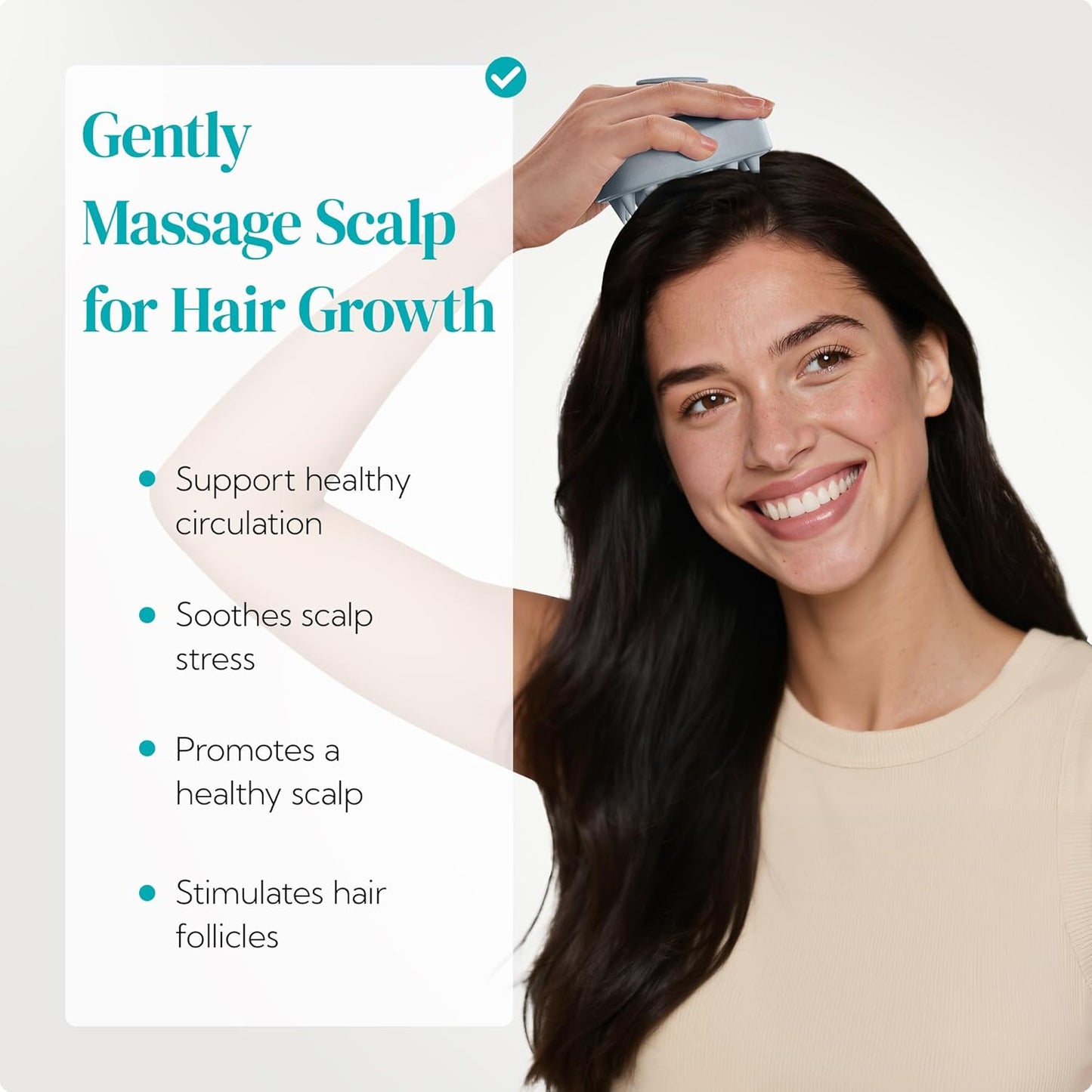 HEETA Scalp Massager 2 Pack for Hair Growth, Soft Silicone Bristles to Remove Dandruff and Relieve Itching, Scalp Scrubber for Hair Care Relax, Shampoo Brush for Wet Dry Use, New Grey & Beige