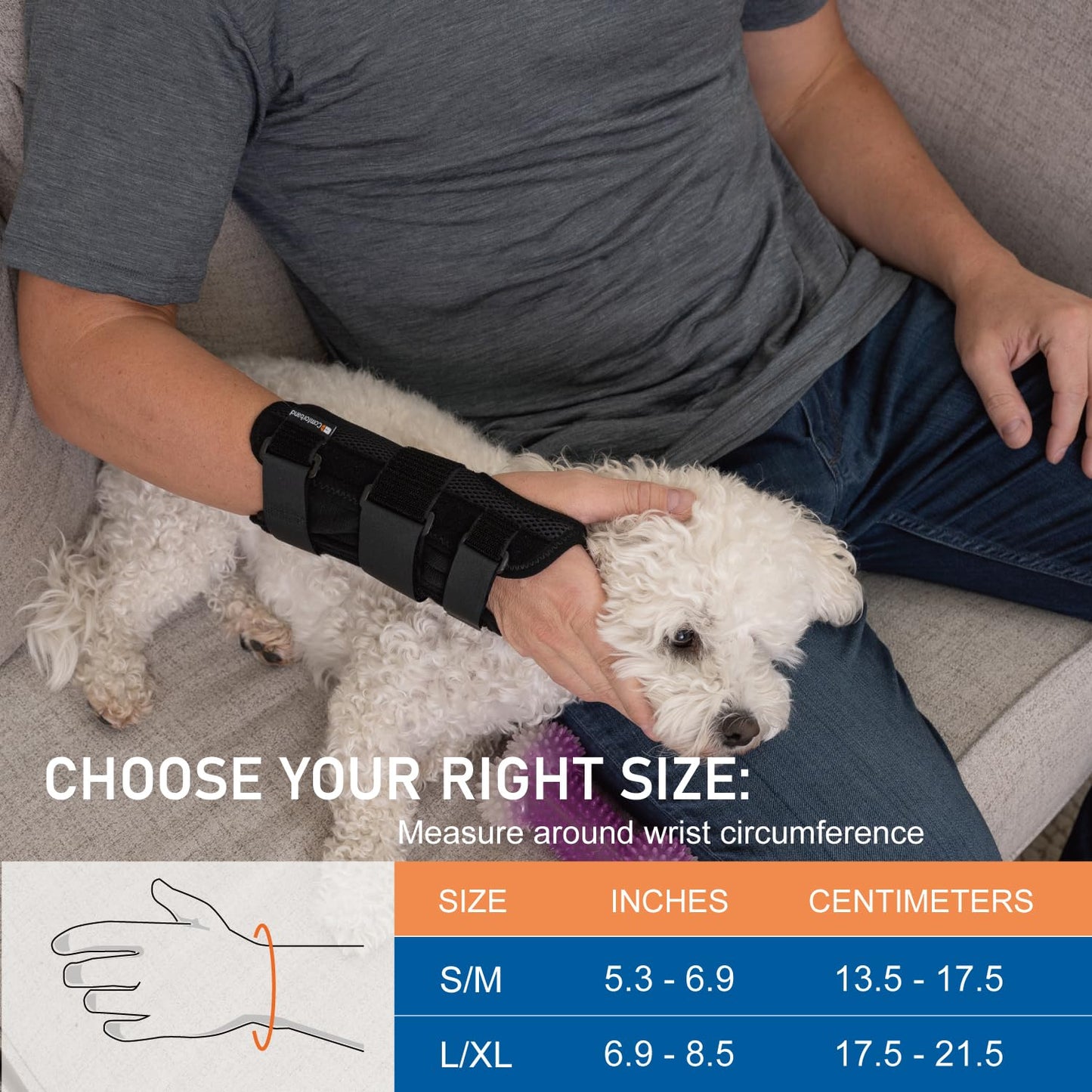 Deluxe 3-Strap Wrist Brace – Adjustable Support for Carpal Tunnel, Fractures, Tendonitis, and Post-Op Recovery – Lightweight, Breathable Design for Day and Night Use (L/XL, Left hand)