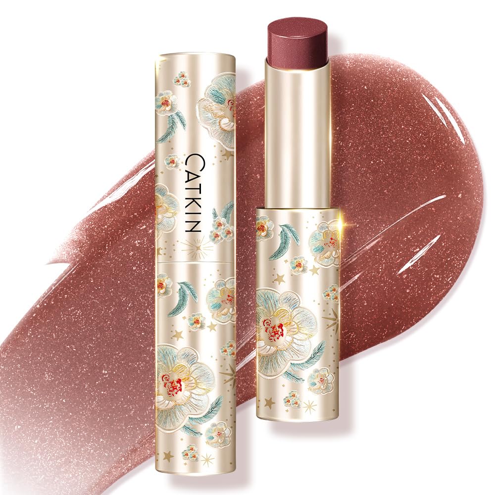 CATKIN Glossy Lip Balm Ultra Hydating Glow Lip Tinted Jelly Plump Melting Balm Shea Butter Repair Soothing For Dry Lips Dewy Finished 0.12 oz C04 PEONY